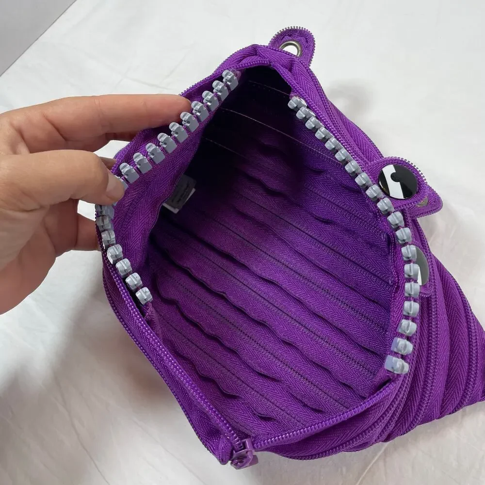Zipit Monster Large Pencil Case Purple 3 Ring Binder Pouch Kids